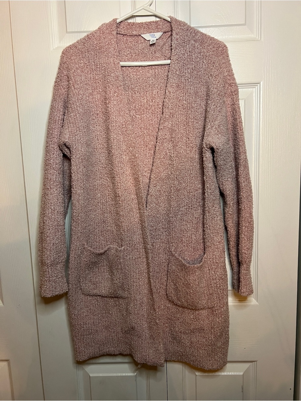 Time and Tru Blush Pink Open-Front Cozy Cardigan